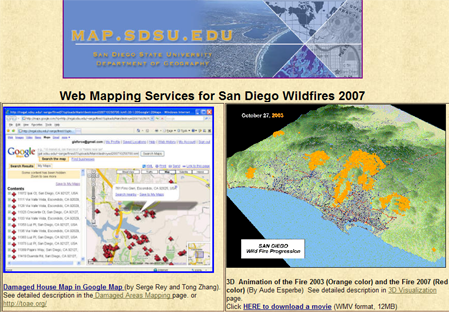 San Diego 2007 Wildfires mapping service