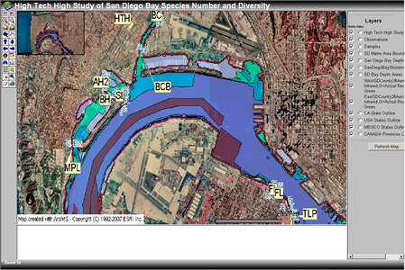 San Diego Bay Number and Diversity map viewer