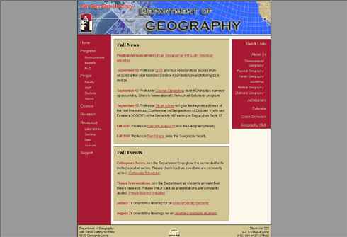 SDSU Geography department website
