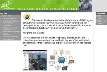 Southwestern College Geographic Information Science website