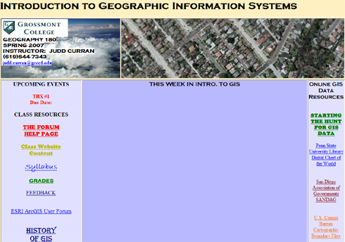 Grossmont College Intro to GIS website