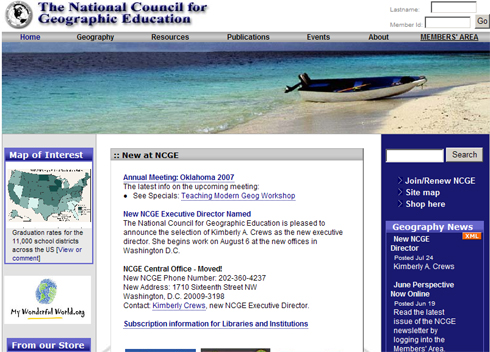 National Council for Geographic Education website
